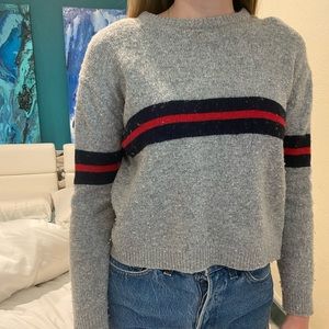 Brandy melville Grey sweater with stripe